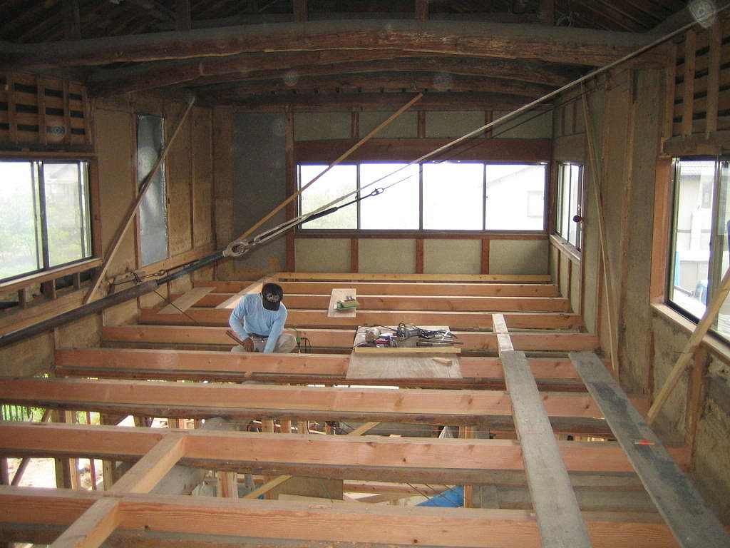 2階床組|廿日市の家~古民家再生